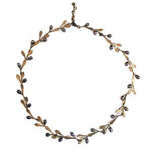 Michael Michaud Olive Necklace Bronze with Freshwater Pearls